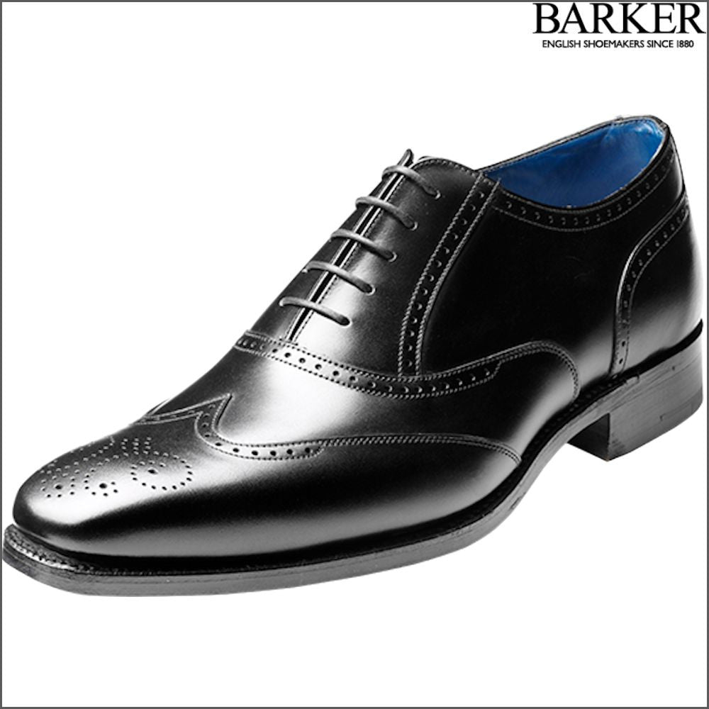 Barker Johnny Black Calf Wingtip Brogue/