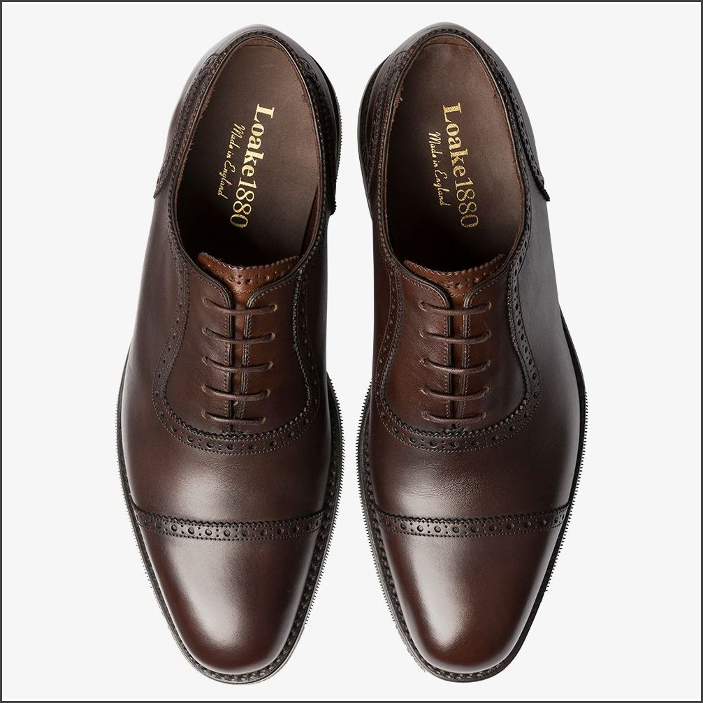 Loake Fleet Dark Brown Semi Brogue Oxford Shoe* | cwmenswear
