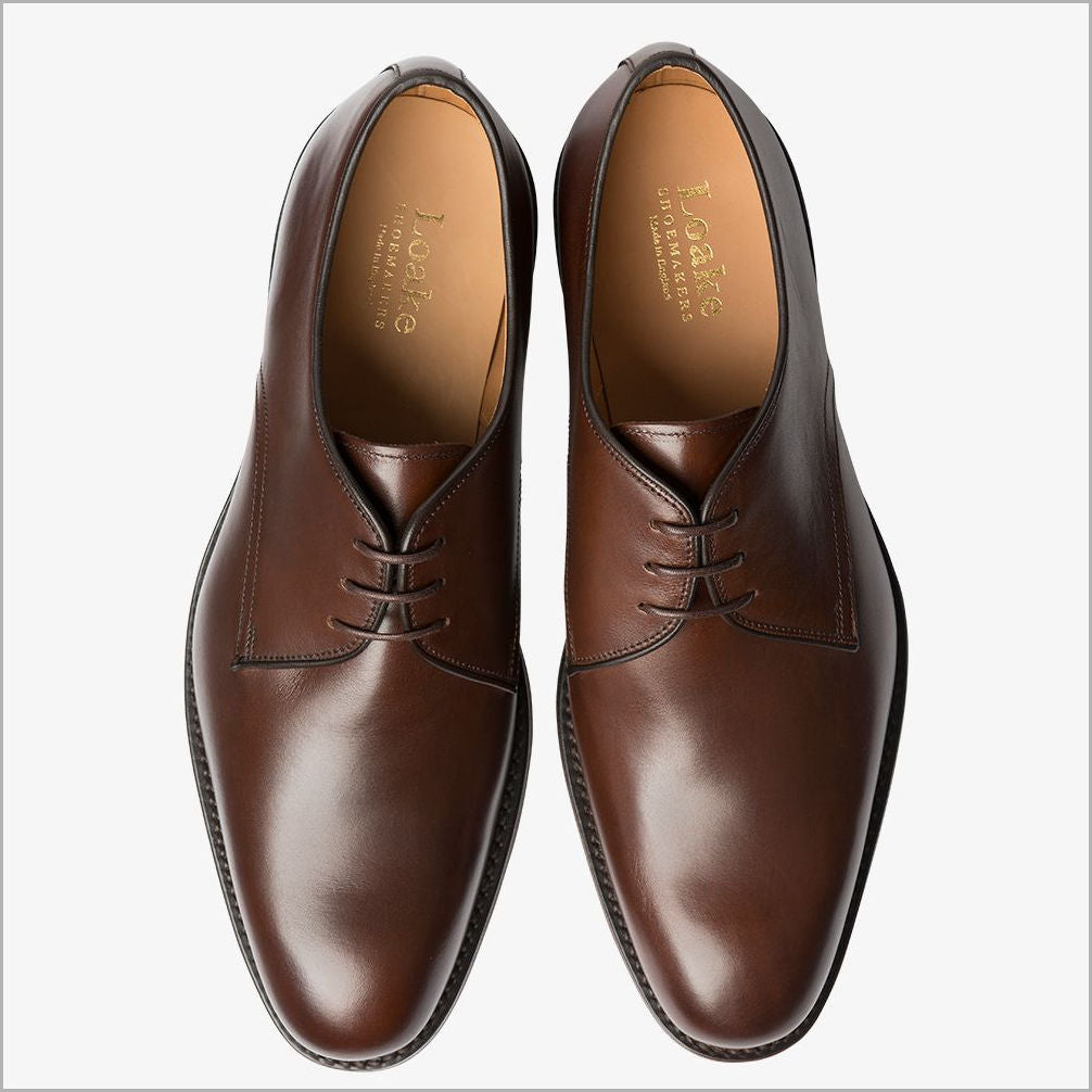 Loake Gable Brown Contemporary Plain Tie Shoe*