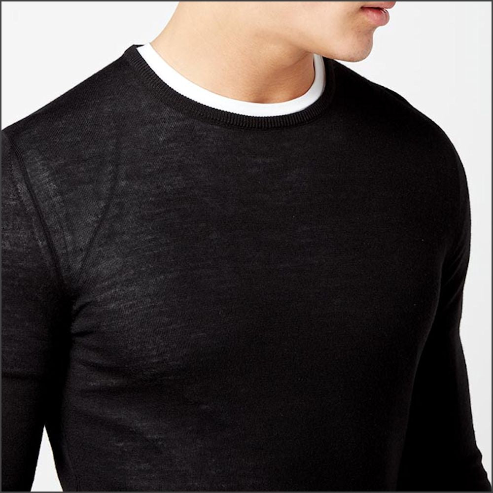 Remus Uomo Black Slim Fit Merino Wool-Blend Sweater>>