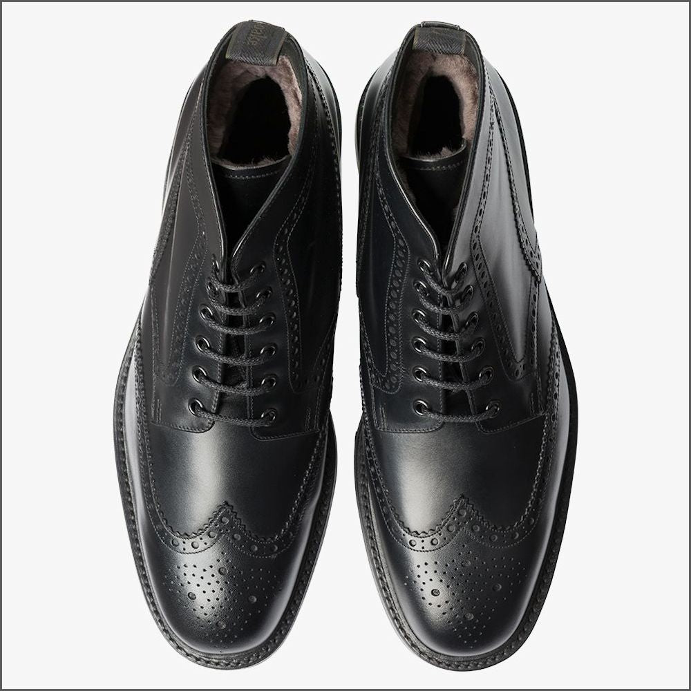 loake black brogue boots