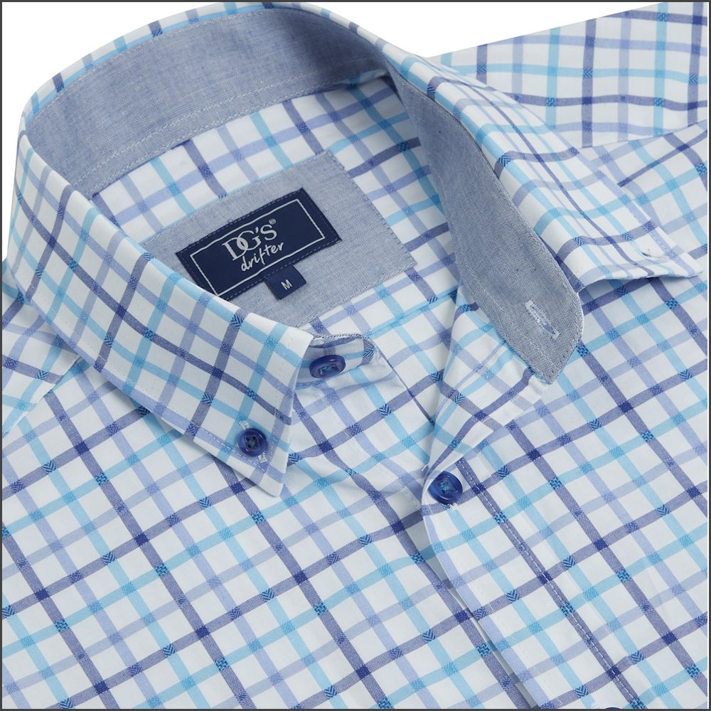 Dg's Blue White Check Short Sleeve-