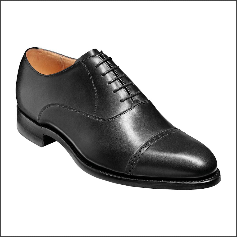 Barker Burford Black Calf Oxford Toe Cap/