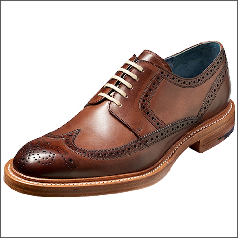 Barker Bailey Ebony Hand Painted Derby Wingtip Brogue/