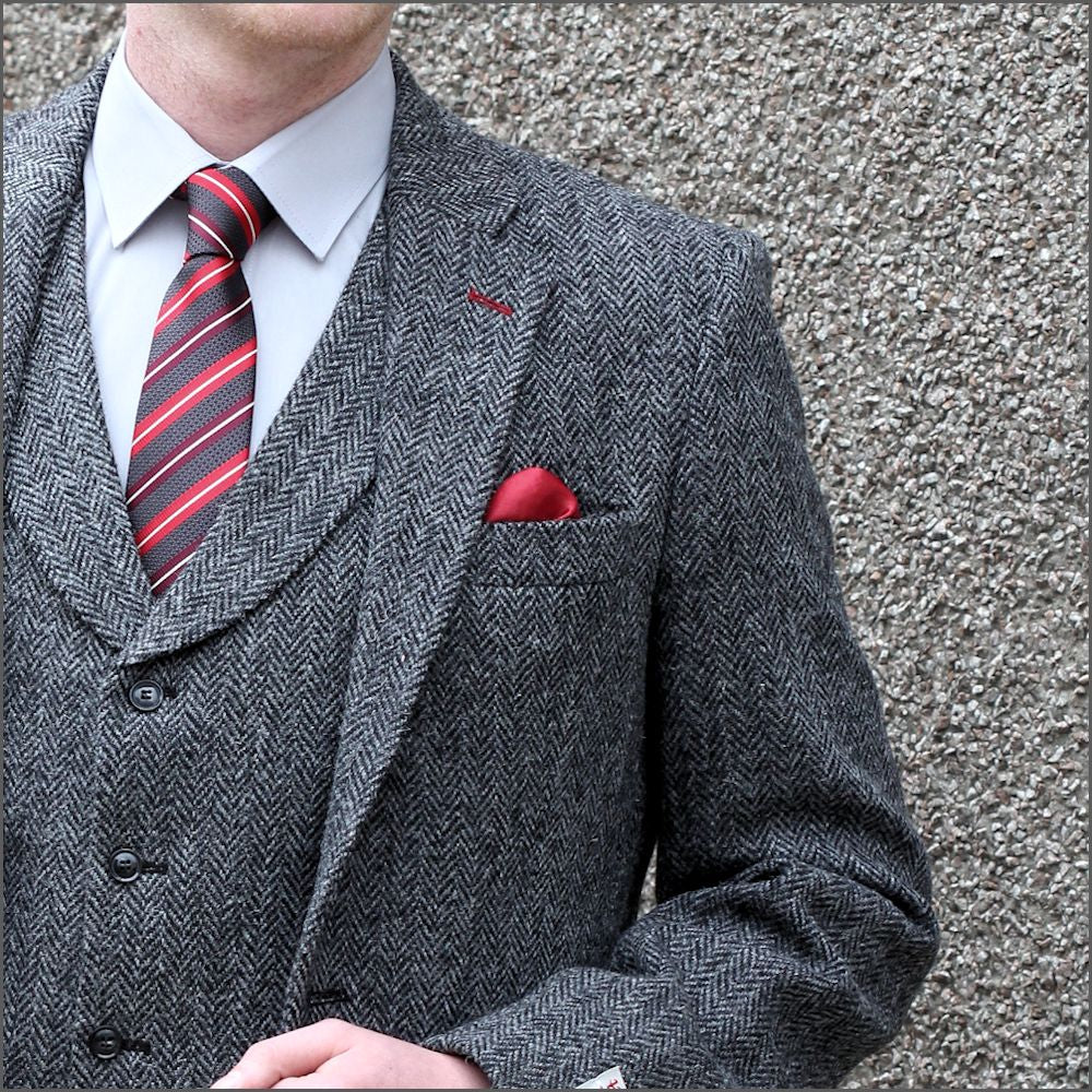 Harris Tweed Grey Herringbone 3pic Suit. | cwmenswear