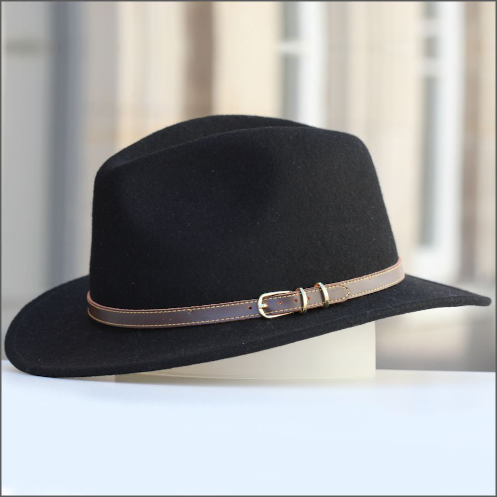 Adventurer Wool Felt Black Hat+