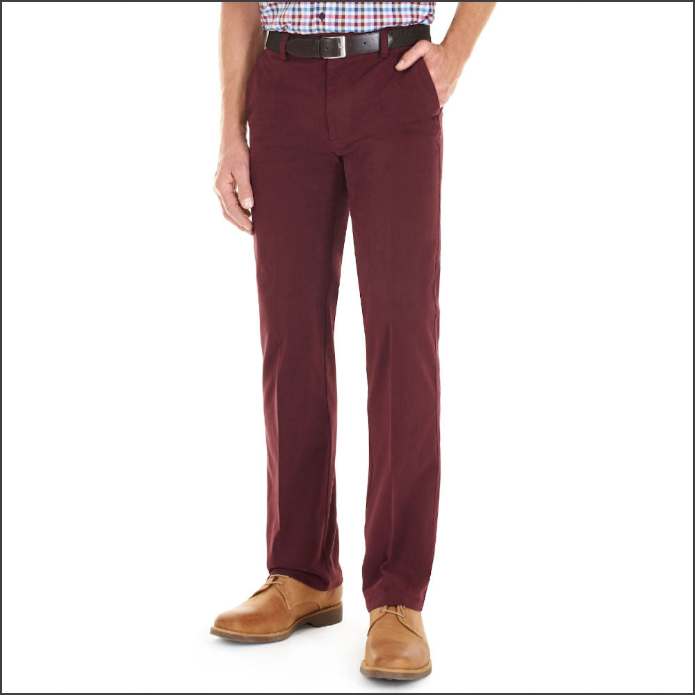 Gurteen Longford Cranberry Stretch Cotton Chino*