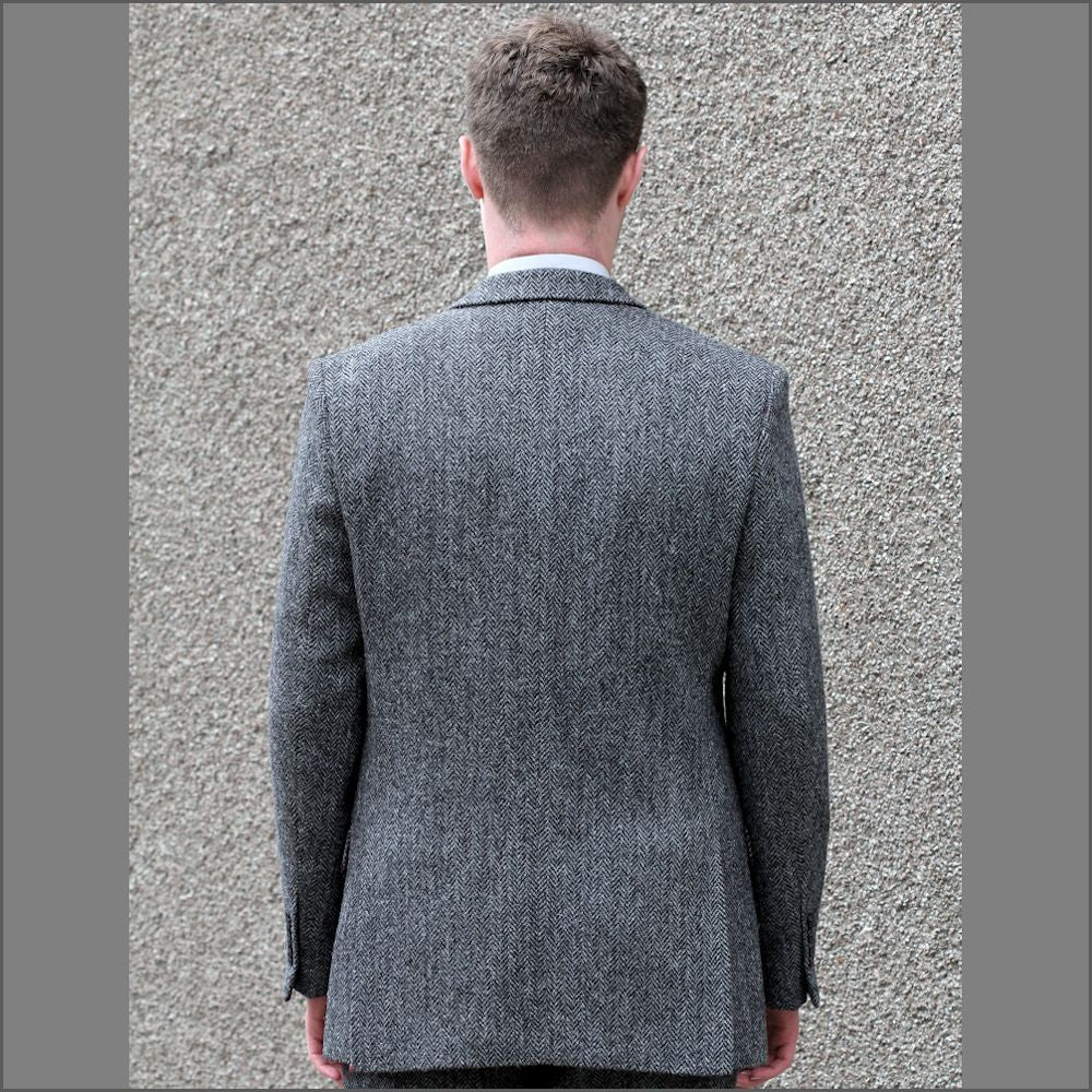Harris Tweed Of Scotland Gray Herringbone Tweed Jacket | lupon.gov.ph