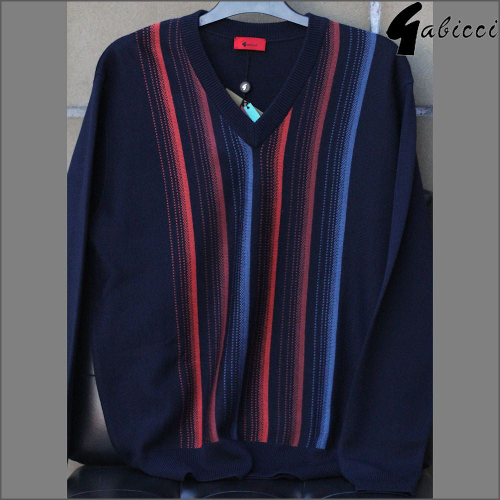 Gabicci M10 Navy Pattern V Neck<>