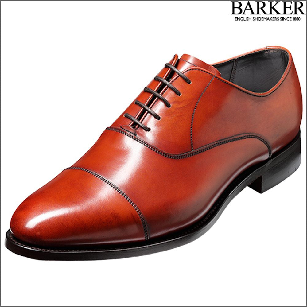 Barker Duxford Rosewood Calf Oxford Toe Cap/