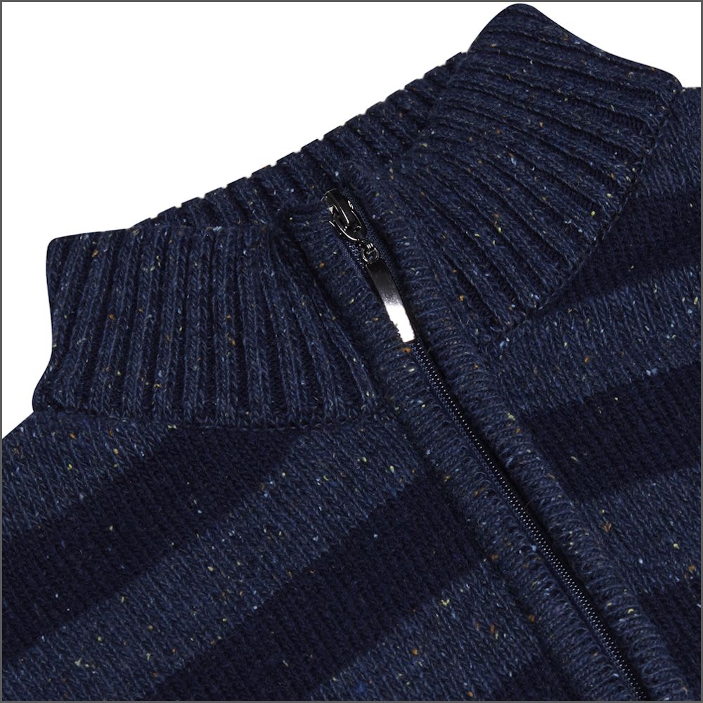 Drifter Blue fleck Zip Neck^