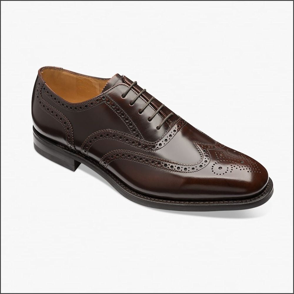 Loake 302 Classic Brogue Dark Brown Oxford Shoe Size 6.5 & 8 Only//.