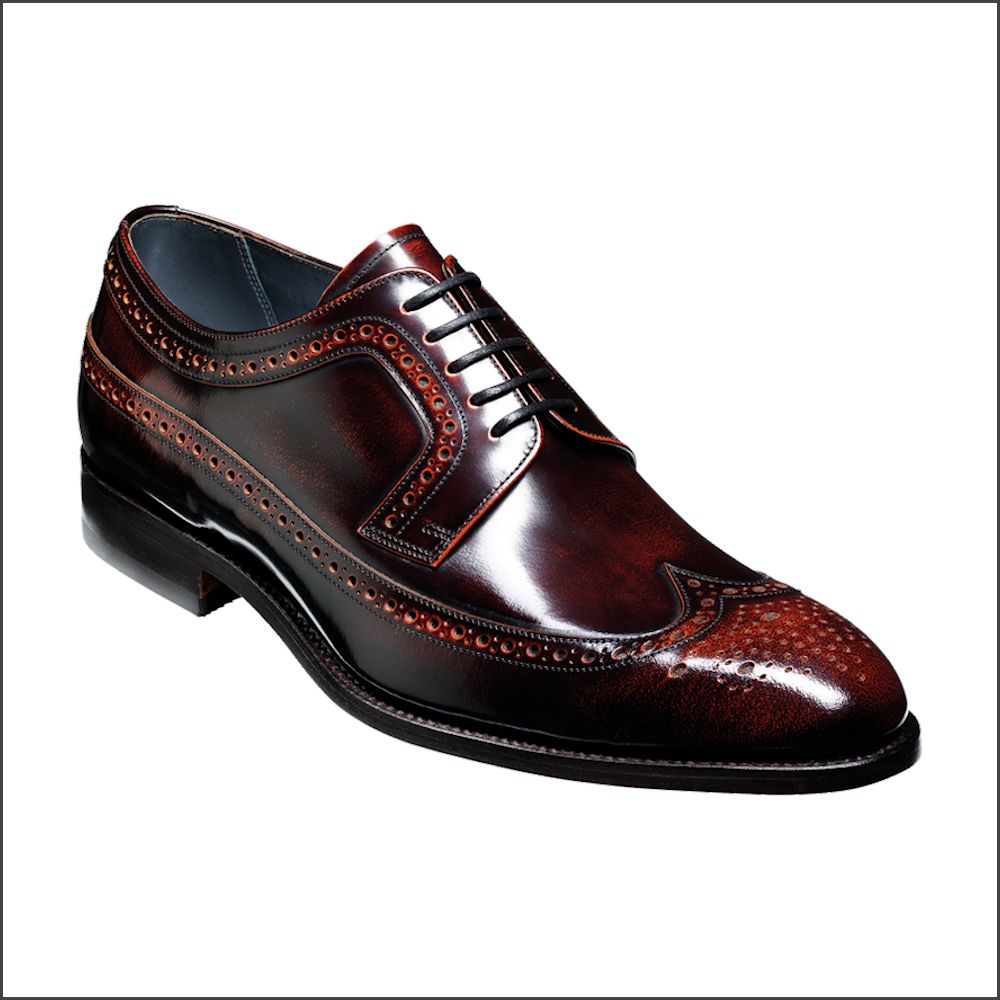 Barker Woodbridge Brandy Polish Wing Tip Derby/