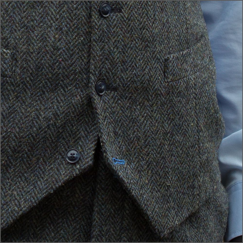 Harris Tweed Heather Blue Waistcoat. | cwmenswear