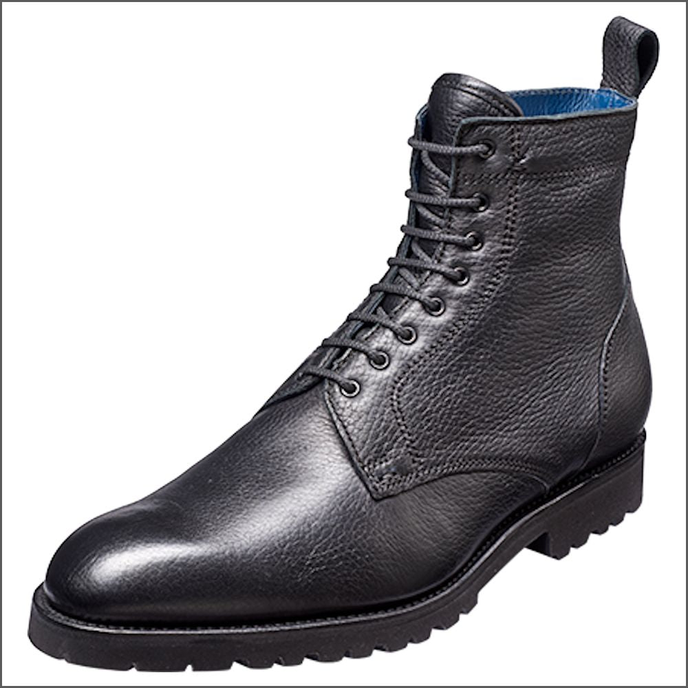 Barker Sully Black Deerskin Derby Boot 