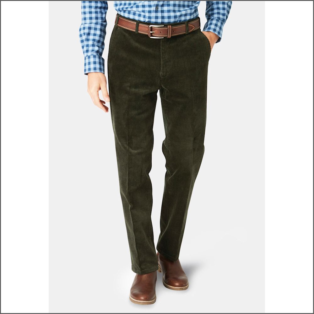 Brook Taverner Ellroy Olive Cord Trousers/