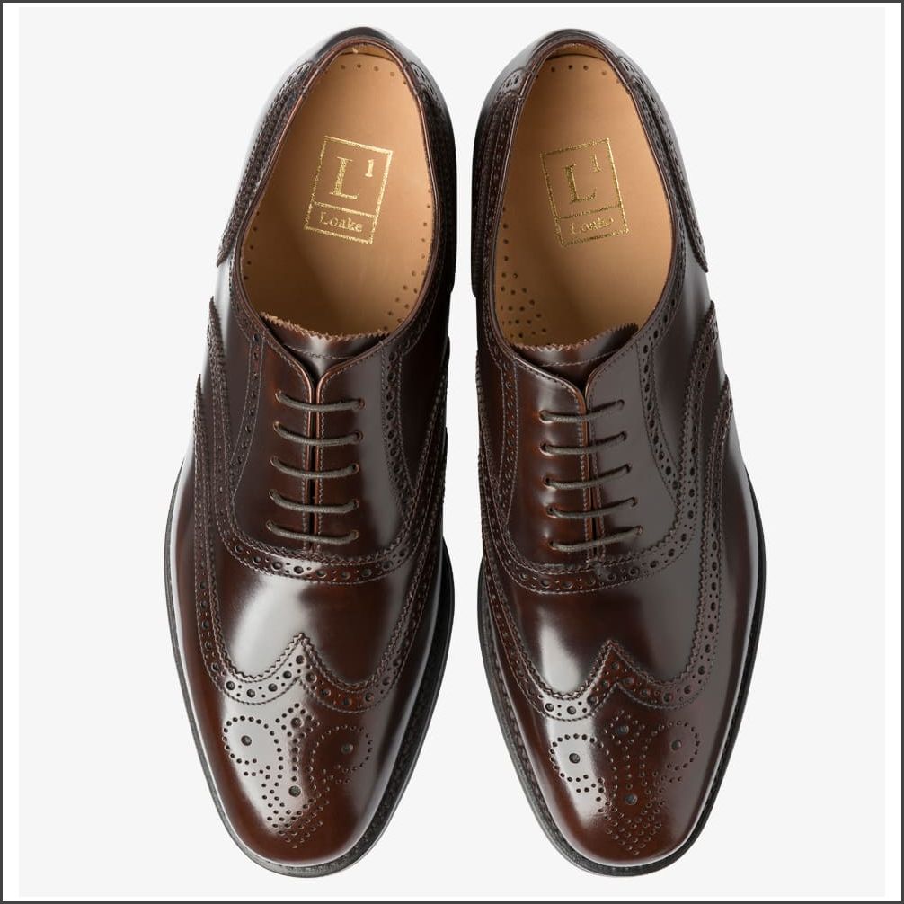 Loake 302 Classic Brogue Dark Brown Oxford Shoe Size 6.5 & 8 Only//.