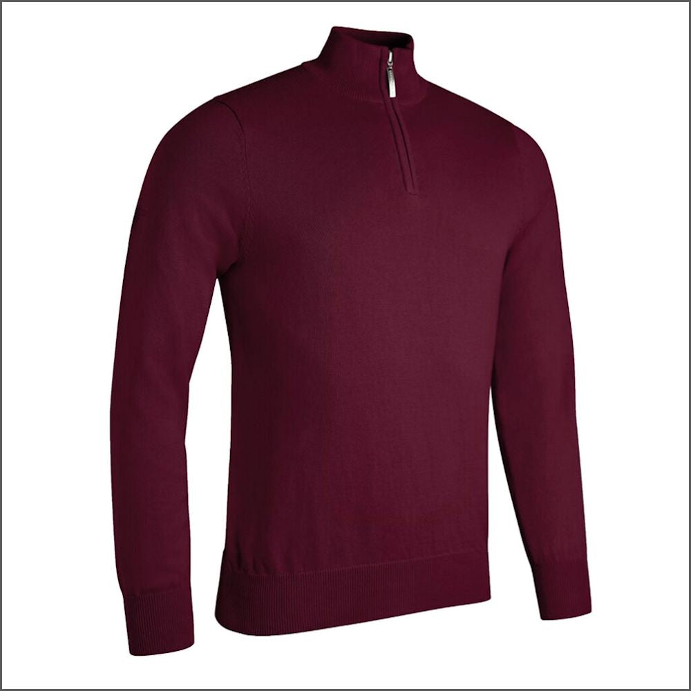 Glenmuir Devon Zip Neck  Cotton Sweater.