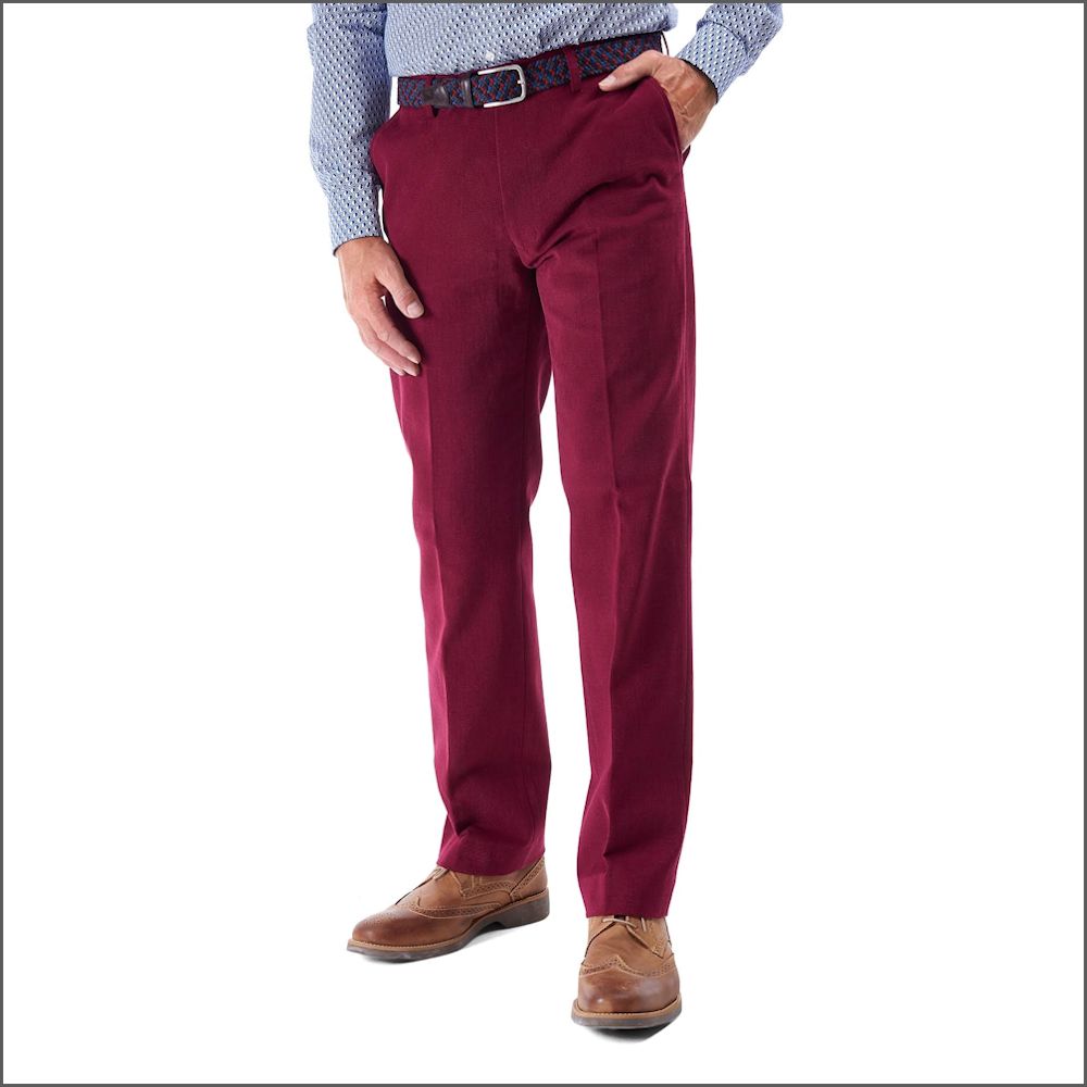 Gurteen Kinross Wine Luxury Soft Chino Trouser+