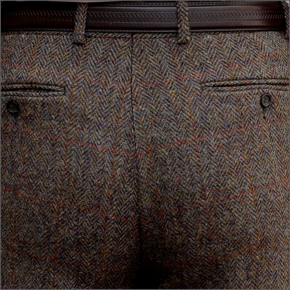 Harris Tweed Brown Herringbone Trouser | cwmenswear