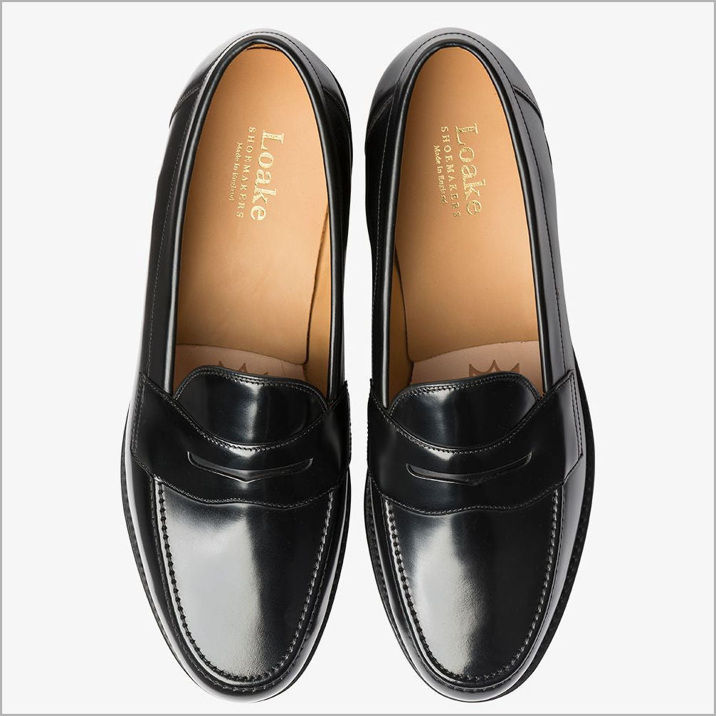 Loake Eton Black Leather Classic Penny 