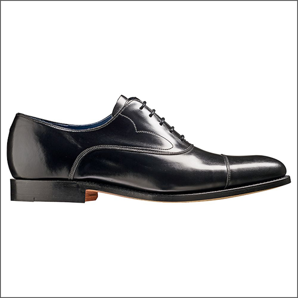 Barker Hartley Black Hi-Shine Oxford Toe Cap* | cwmenswear