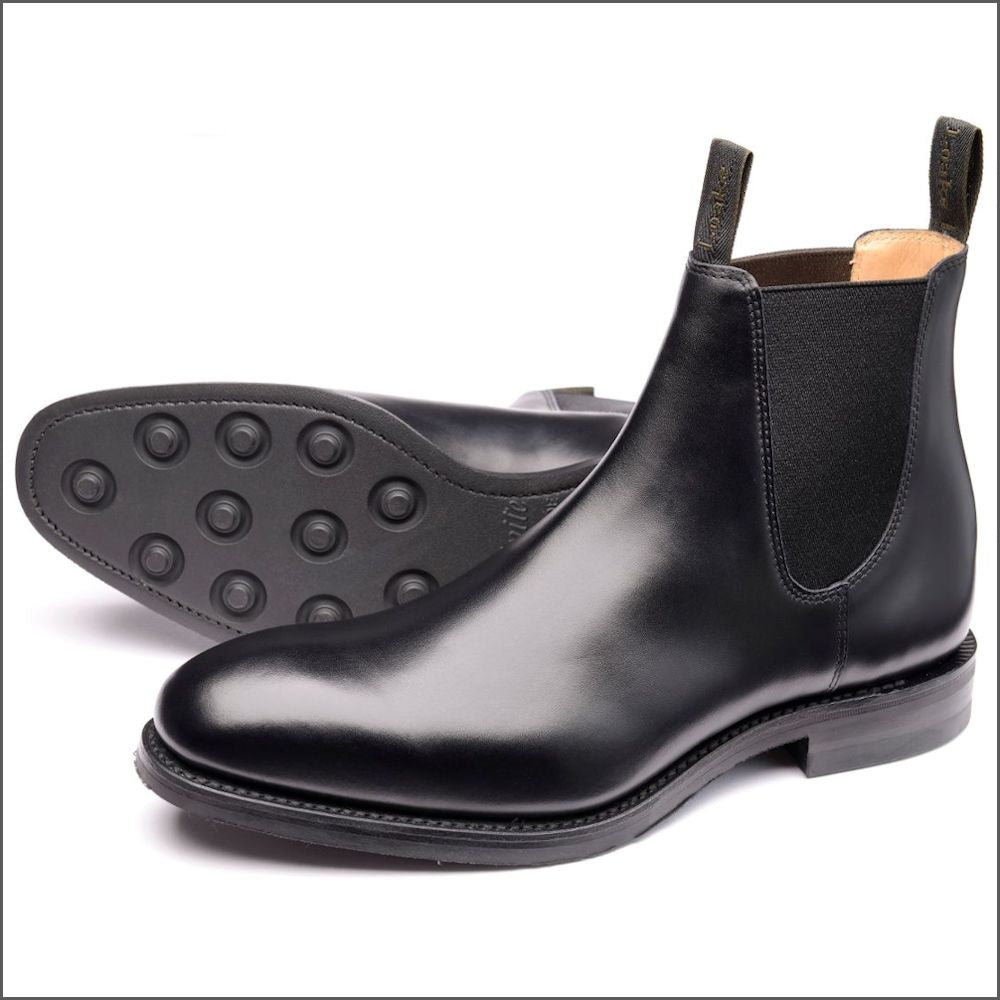 Loake Chatsworth Black Rubber Sole^