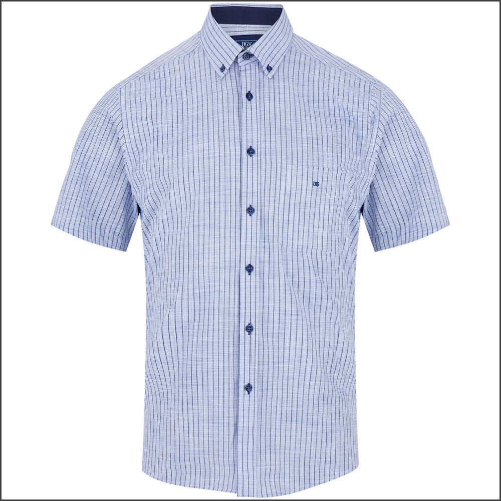 Dg's Blue Woven Stripe SS Shirt-