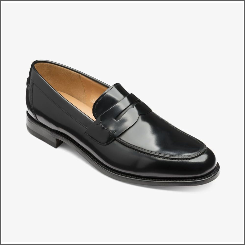 Loake 256 Black Saddle Loafer Shoe 