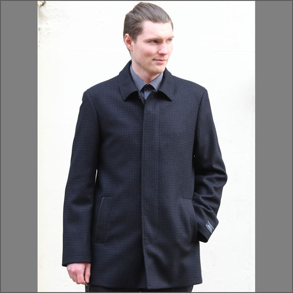 Douglas Lincoln Navy Wool/Cashmere Car Coat: | cwmenswear