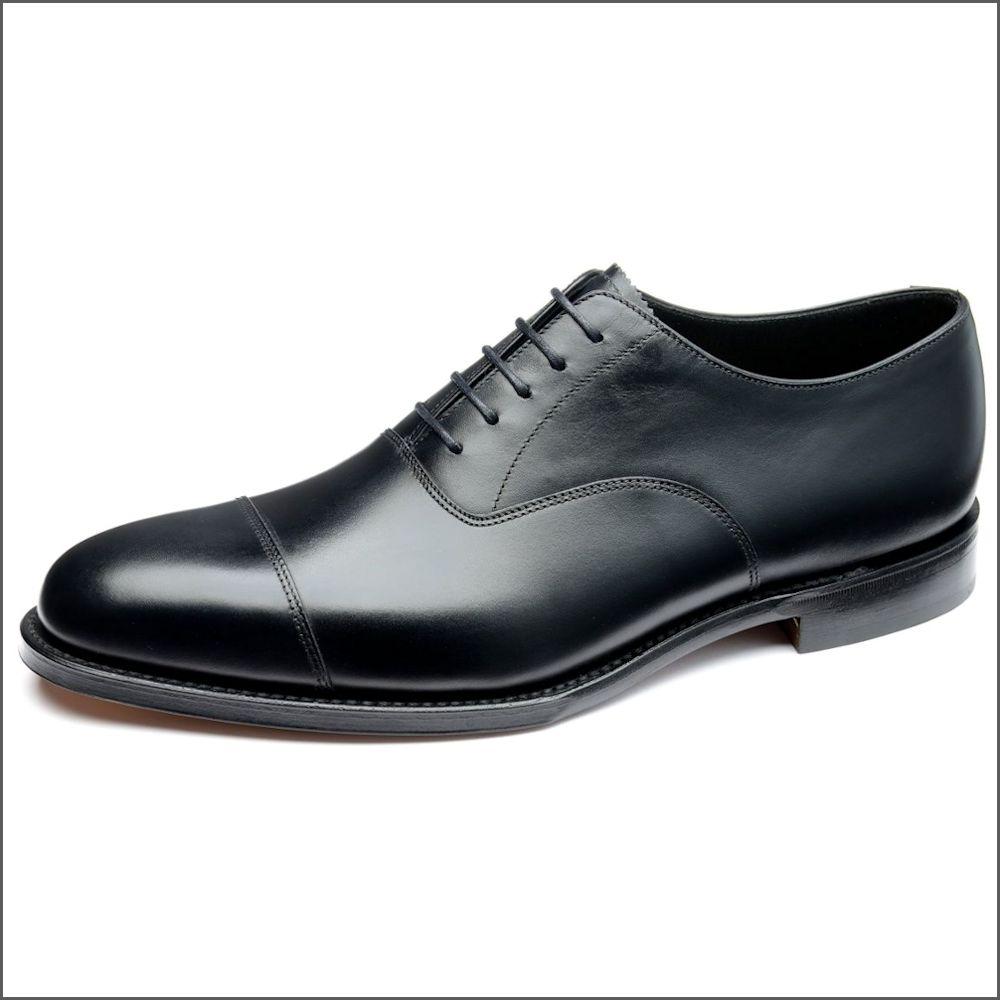 Loake Aldwych Black Calf Oxford Rubber Sole Size 9 & 10.5 G FIT Only//