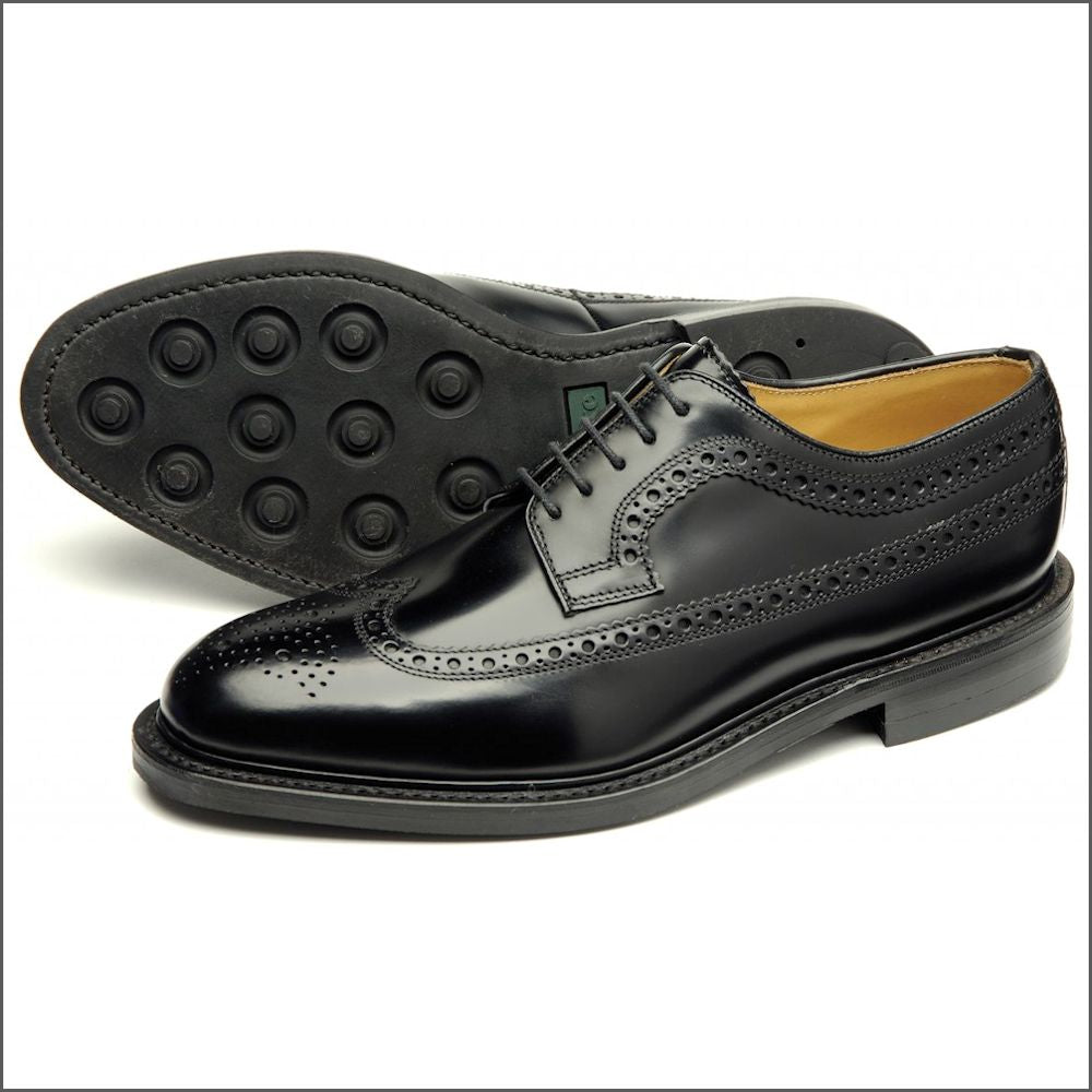 Loake Sovereign Black Leather Shoe: | cwmenswear