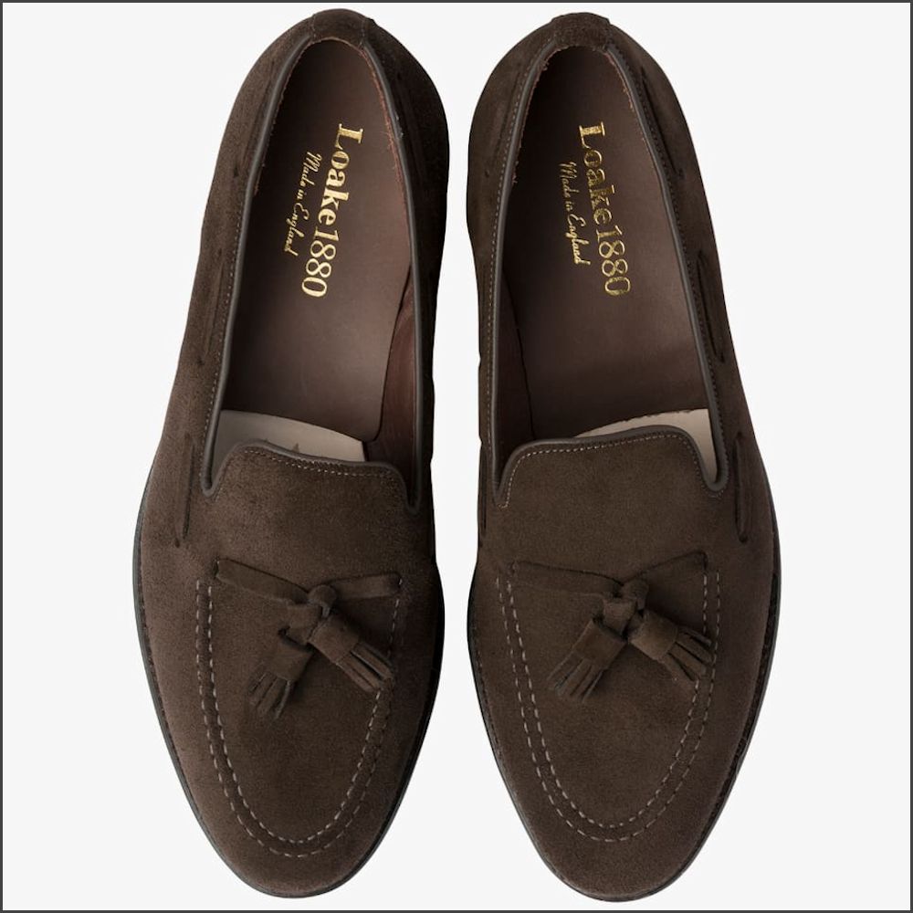 Loake Russell Chocolate Brown Suede Loafer* | cwmenswear
