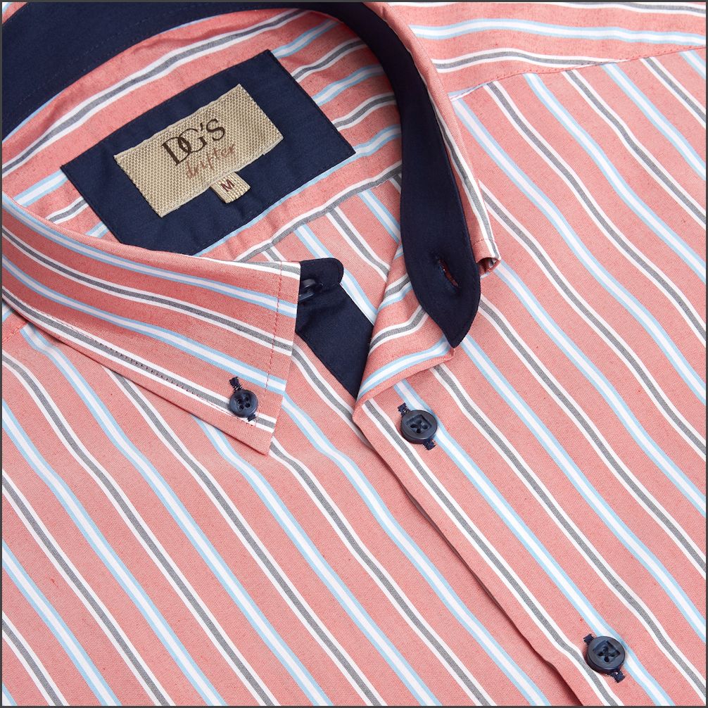 Drifter Ivano Red Multi Stripe SS Shirt+