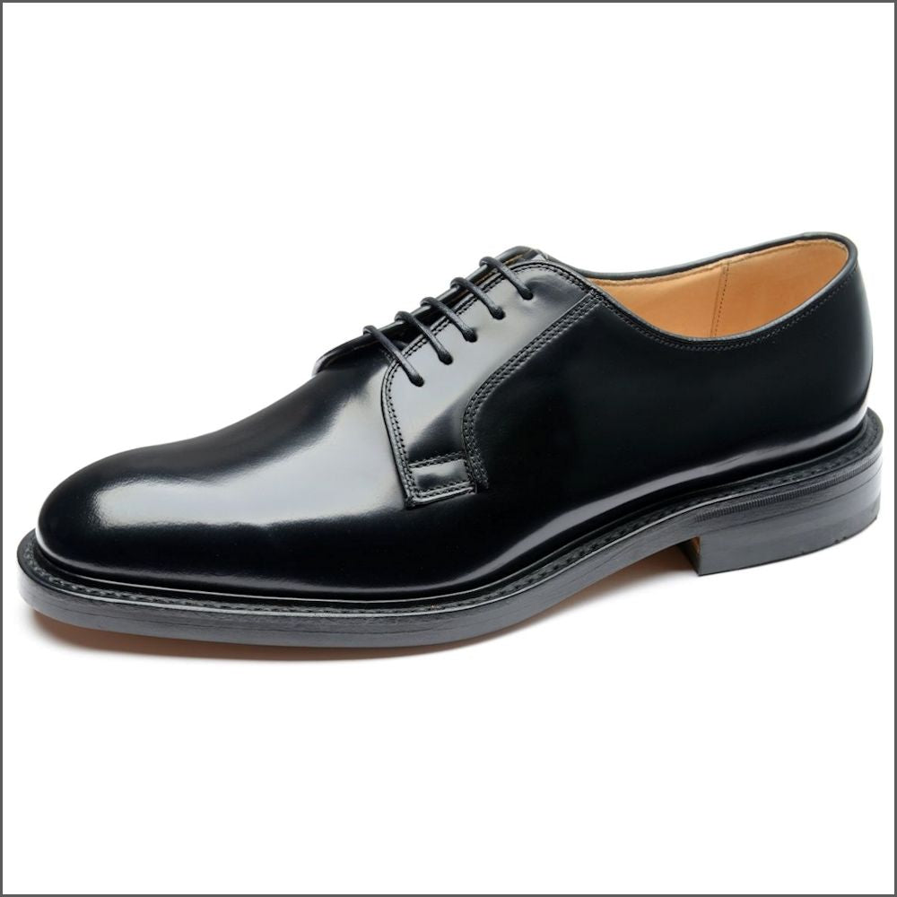 Loake 771 Black Derby Shoe- | cwmenswear