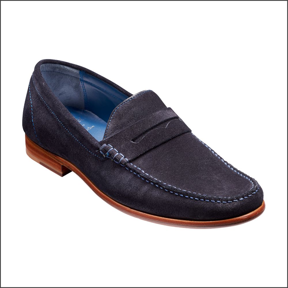 Barker William Dark Navy Suede Mocassin*