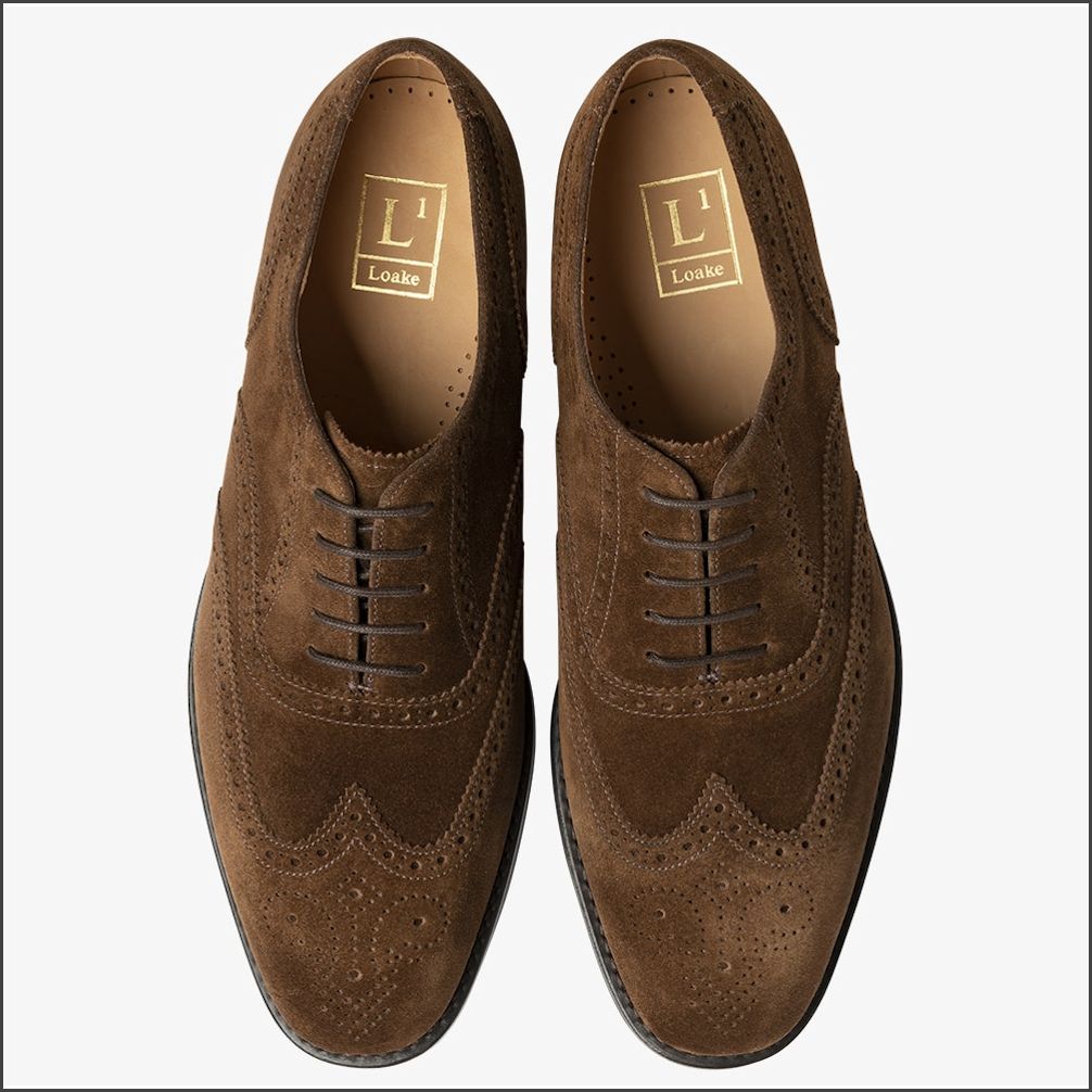 Loake 302 Classic Brown Suede Brogue Oxford* | cwmenswear