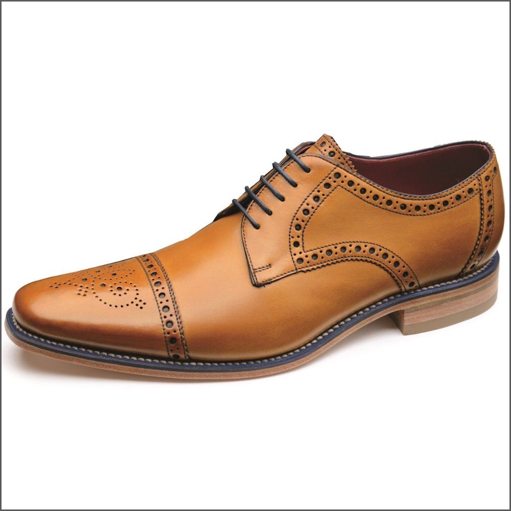 Loake Foley Tan Stylish Semi Brogue Derby Shoe*