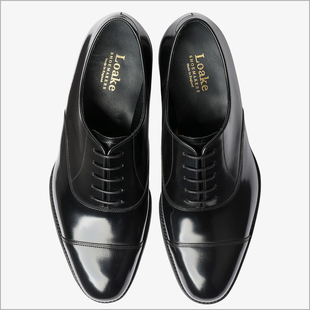 Loake Elgin Black Toe Cap Oxford 