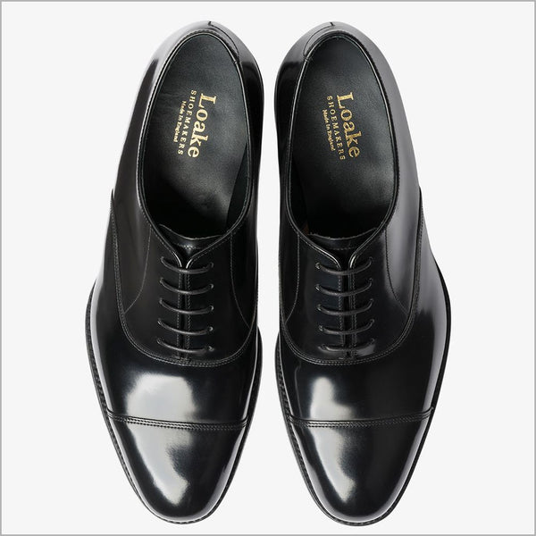 Loake Elgin Black Toe Cap Oxford. | cwmenswear