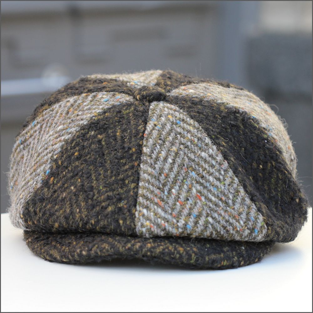 Donegal Multi Green 8pc Tweed Cap+