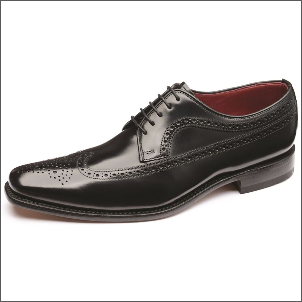 Loake Clint Black Wing Brogue Derby Shoe*