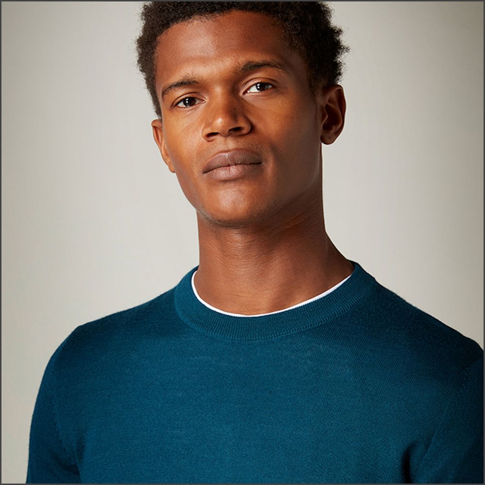 Remus Uomo Blue Slim Fit Merino Wool-Blend Sweater>>