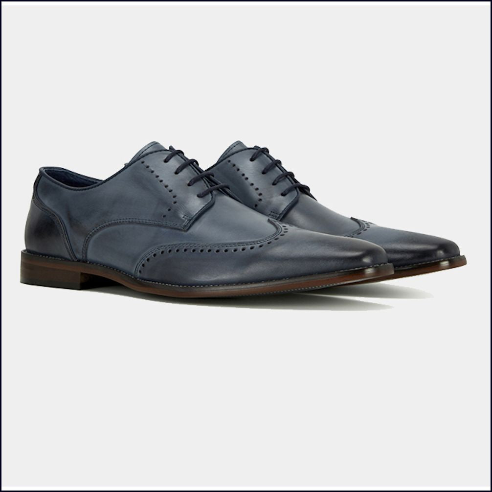 Remus Uomo Blue leather derby shoe>> | cwmenswear