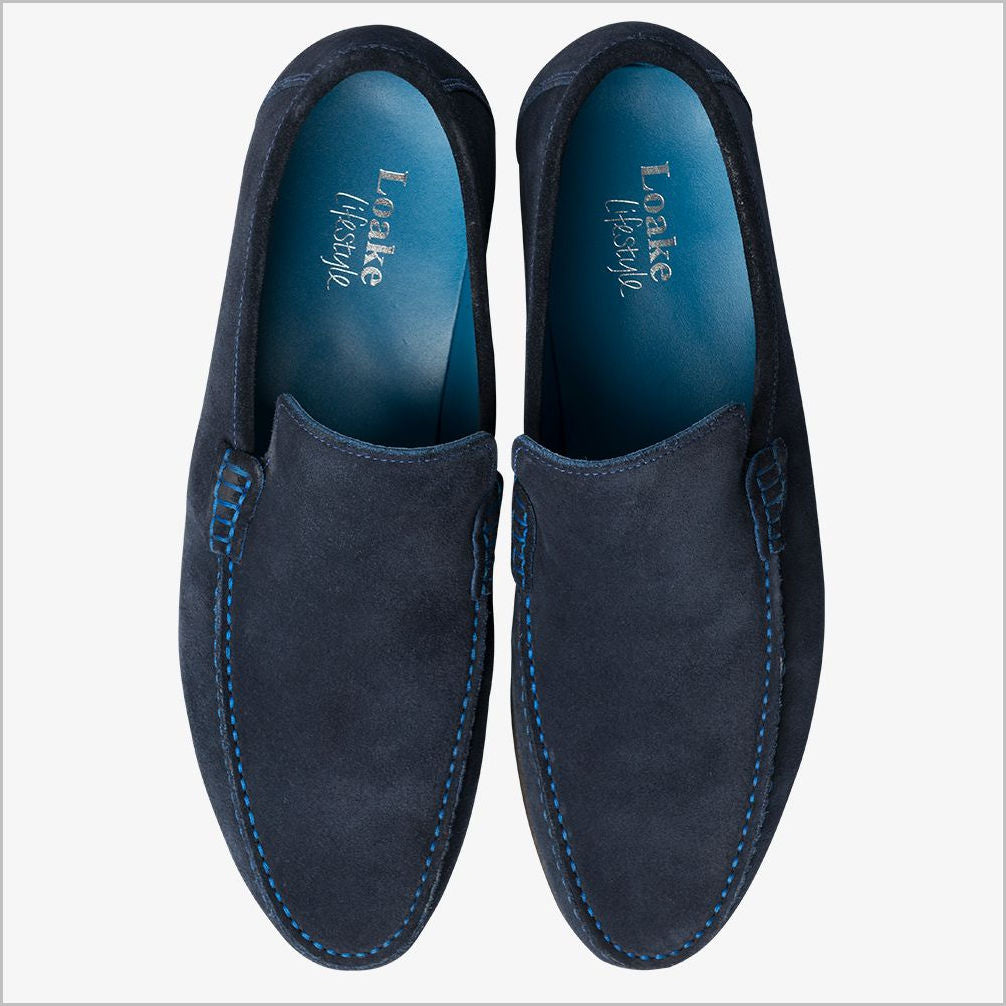 Loake Nicholson Navy Suede Moccasin Shoe*