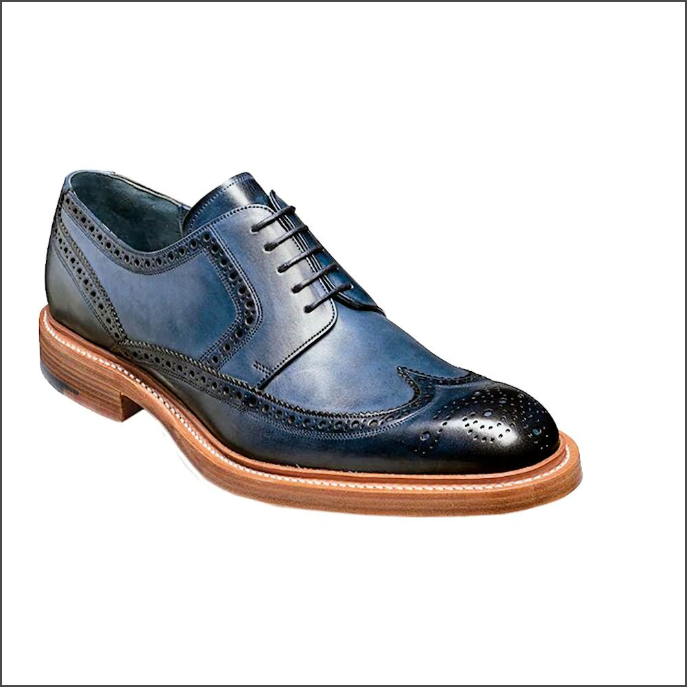 Barker Bailey Navy Hand Painted Derby Wingtip Brogue/