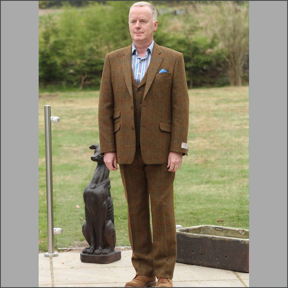 Harris Tweed Rust Check 3pc Suit>