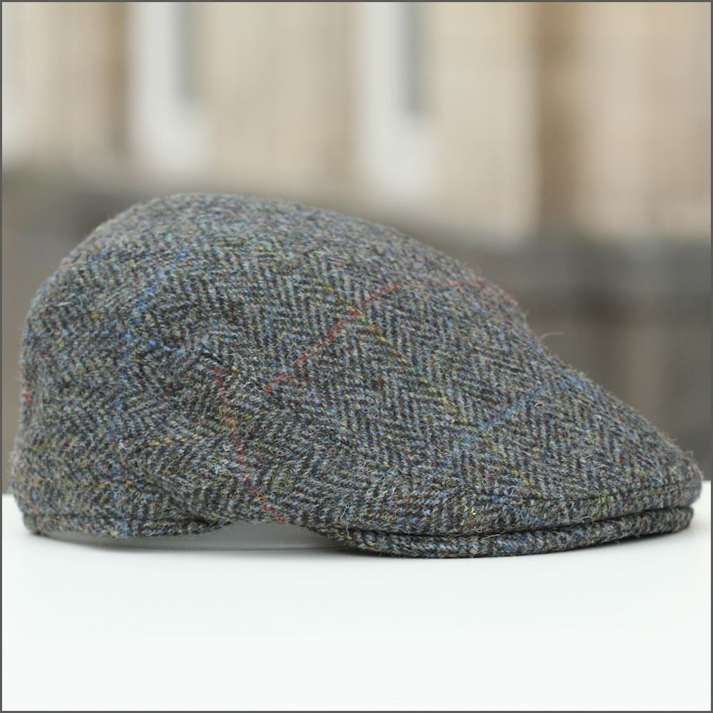 Harris Tweed Stornoway Charcoal Herringbone Cap+