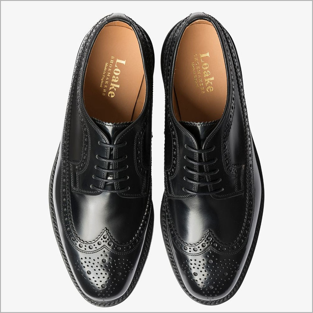 Loake Sovereign Black Leather Shoe. | cwmenswear