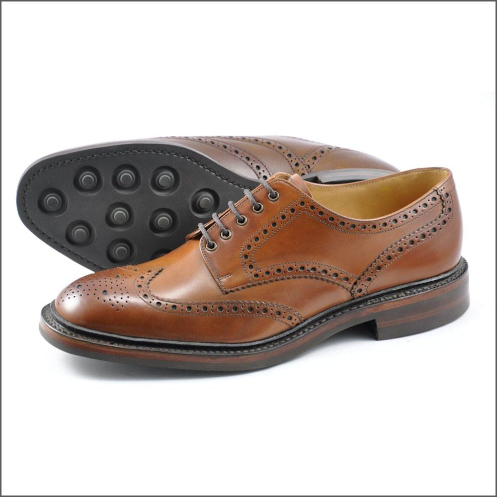Loake Chester Mahogany Brogue Shoe Rubber Sole* | cwmenswear